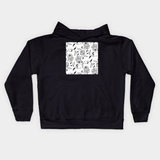 Black and White Inverted Medallion Paisley Kids Hoodie